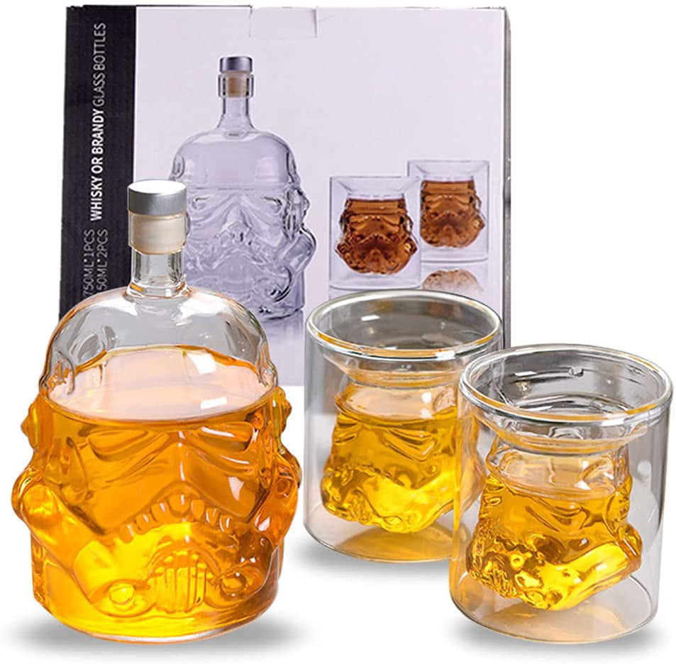 Whisky Decanter Storm Trooper Helmet Star Wars Skull Glass Bottle Brandy Carafe 