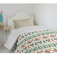 thumbnail image 4 of Ambesonne Mexican Quilted Bedspread Set 2 Pcs, Native Cultural Borders, Twin Size, Multicolor, 4 of 6