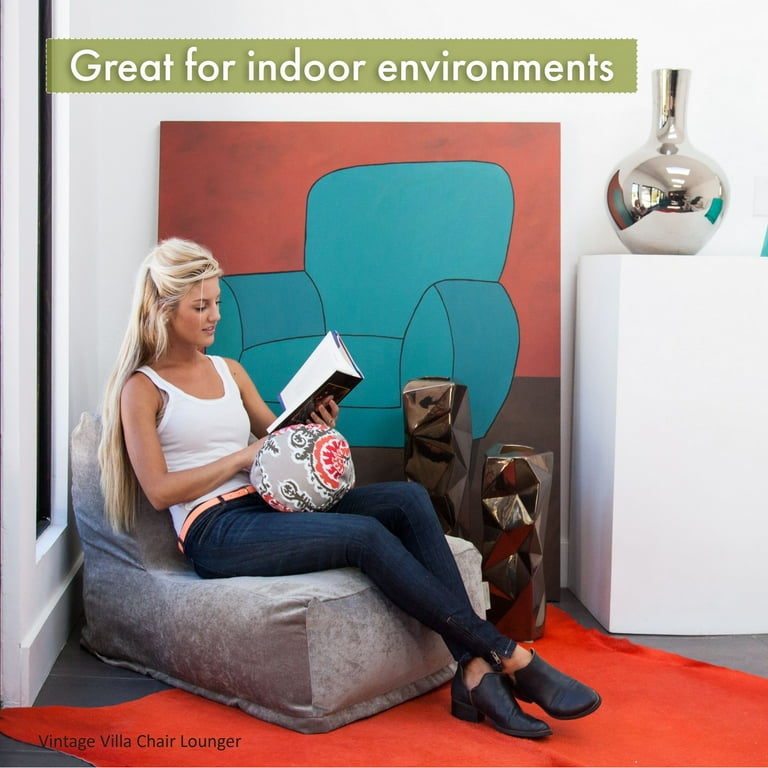 Indoor Outdoor Teal Links Chair Lounger Bean Bag 36 in L x 27 in W