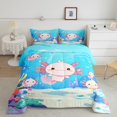 thumbnail image 2 of Castle Fairy Kawaii Axolotl Salamander 3 Pieces Queen Comforter Set for Preppy Child Children,Ocean Animal Ultra Soft Bedding Sets,Marine Wildlife Bedding Comforter Set,Lightweight Room Decor, 2 of 8