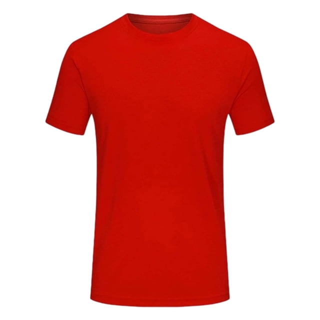 Zhuashum T-Shirts de Printemps pour Garçons, Blouse à Col Rond, Hauts Légers, Évacuation de l'Humidité, Manches Courtes d'Été, Vêtements Classiques pour Adolescents, Rouge Melon D\'eau, 9-10 Ans