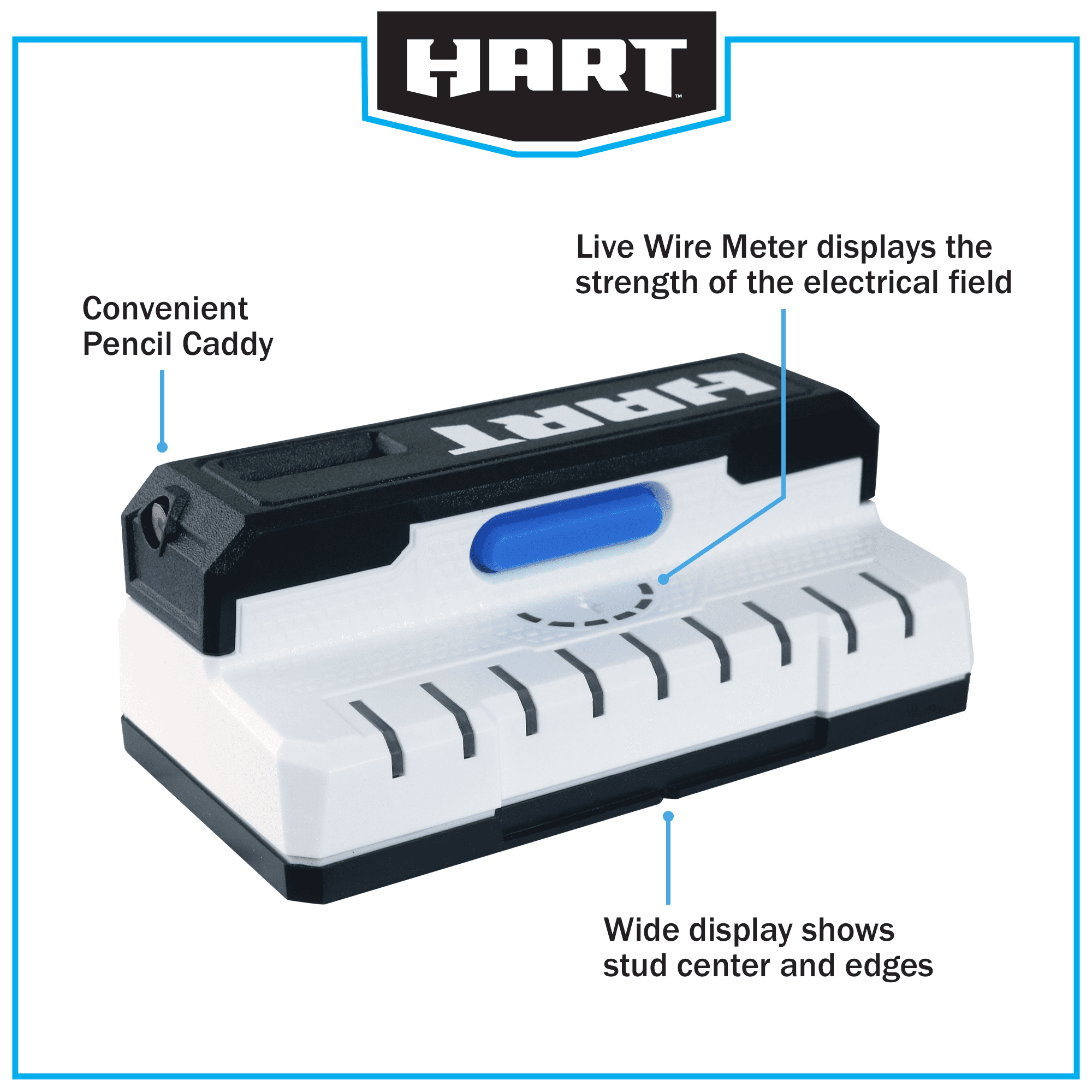 HART Professional Electronic Stud Finder, 9 Sensors & Live