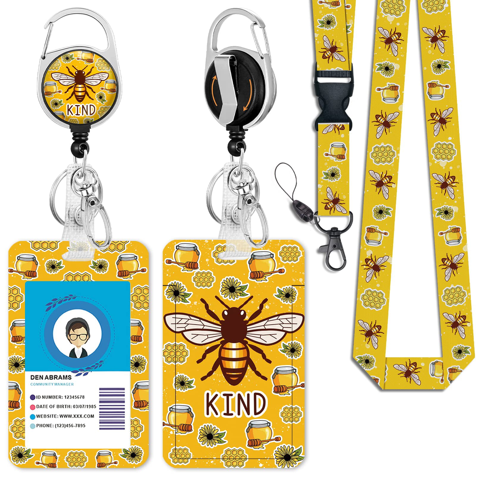 Badge Holder with Lanyard, Hard Case ID Holder, Cute Lanyards with ID Card  Holder, Fashion Lanyard Work ID Holder, Lanyards for ID Badges 