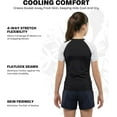 thumbnail image 5 of Exxact Sports Kids BJJ Rash Guard Short Sleeve, Ranked No Gi Jiu Jitsu Compression Shirt for Boys & Girls for MMA, Wrestling - (Black/White, YM), 5 of 7