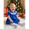 thumbnail image 4 of RUINIXCW Toddler Baby Girl Christmas Dress Short Sleeve Embroidery Smocked Dress, 4 of 6