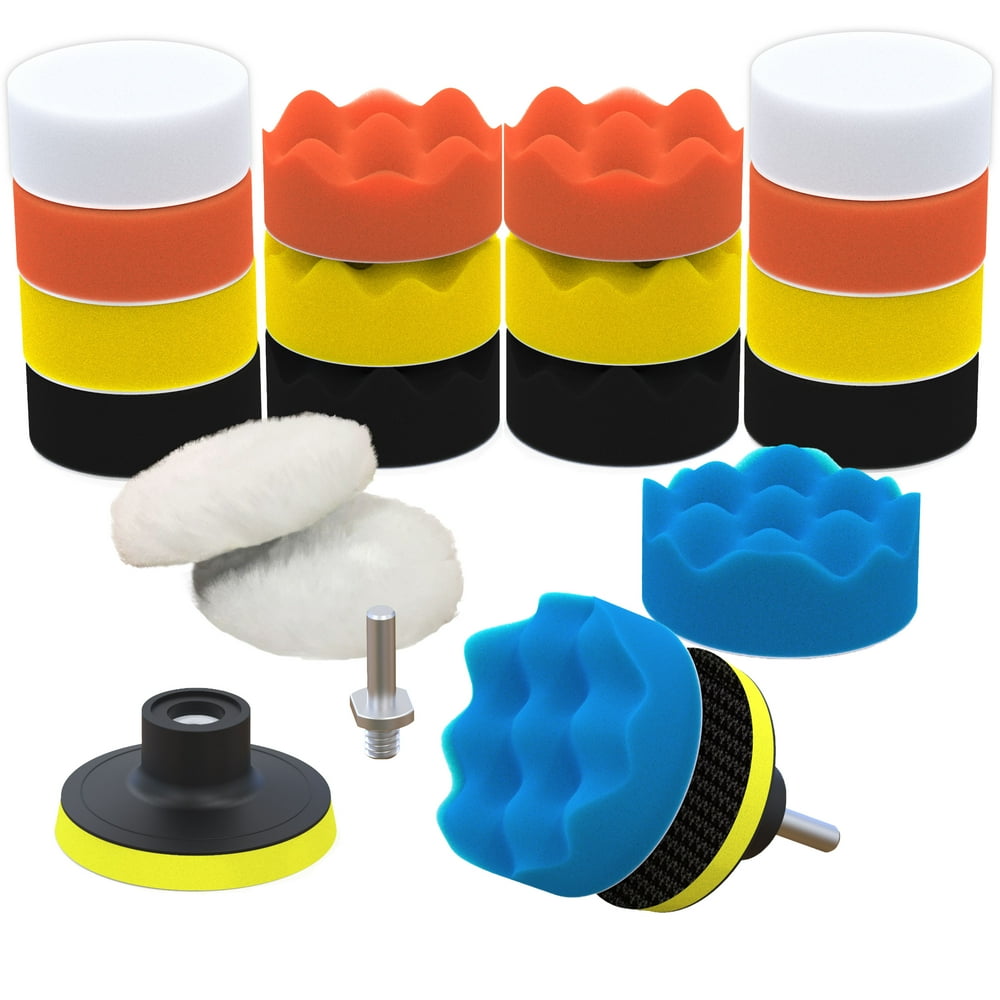 SCRUBIT Car Foam Drill Polishing Pad Kit 22 Pack, Includes 16 Detailing