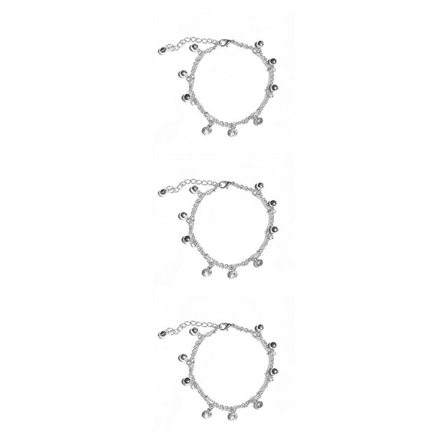 Guardurnaity Tobillera en capas de tobillo resistente universal Campana con diamantes de imitación Colgantes Colgantes Accesorio de moda Type1 NO1