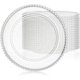 thumbnail image 1 of Paquete de 12 platos de carga transparentes a granel de plástico redondo de 13 pulgadas con abalorio redondas de acrílico de grano esmerilado, platos de servicio decorativos para bodas, 1 of 14