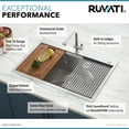thumbnail image 4 of Ruvati 30 x 22 inch Workstation Topmount 16 Gauge Ledge Kitchen Sink Single Bowl, 4 of 16