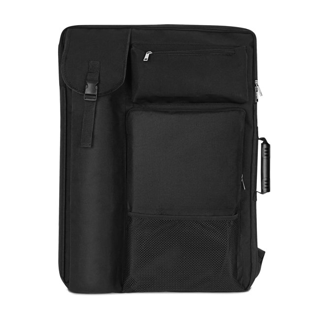 TreochtFUN Art Portfolio Case Cartera de arte de 18 x 24 con mochila y bolso de mano para obras de arte Tamaño de estuche de arte mediano (negro)