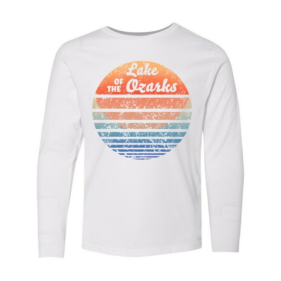 Inktastic Lake of the Ozarks Distressed Retro Sunset Long Sleeve Youth T-Shirt