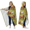 thumbnail image 2 of Wearable Blanket,Green Highland Cow Sunflower Field Pattern Hooded Wearable Sherpa Blanket for Adults & Teens,Winter Poncho Shawl Wrap Cape Thick Warm,60"x80", 2 of 5