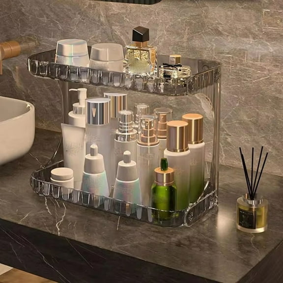 Bathroom Storage Rack Double-Layer Cosmetic Storage Box Hand Washing Stand Desktop Skin Care Products Display Stand A