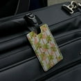 thumbnail image 4 of Flamingos and Palm Trees Rectangle Leather Luggage Card Suitcase Carry-On ID Tag, 4 of 8