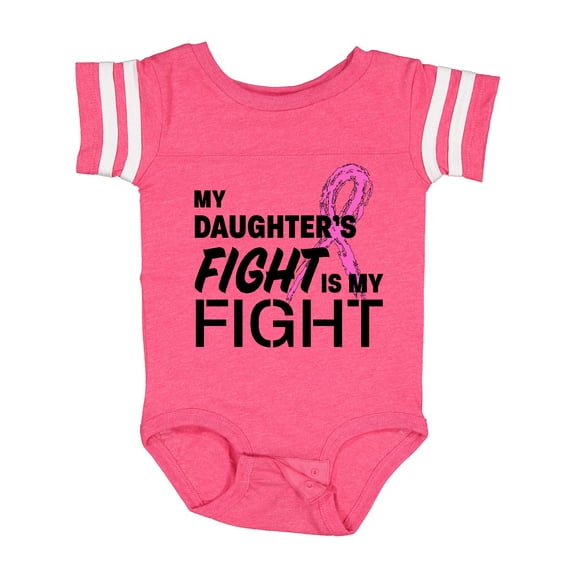 Inktastic My Daughters Fight is my Fight- breast cancer awareness Boys or Girls Baby Bodysuit