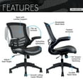 thumbnail image 3 of Techni Mobili Stylish Mid-Back Mesh Office Chair with Adjustable Arms, Black RTA-8070-BK, 3 of 10