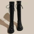 thumbnail image 4 of Tuphregyow Stylish Women's Leather Thigh High Lace Up High Heeled Boots with Western Flair for Fashion and Comfort Black 42, 4 of 6