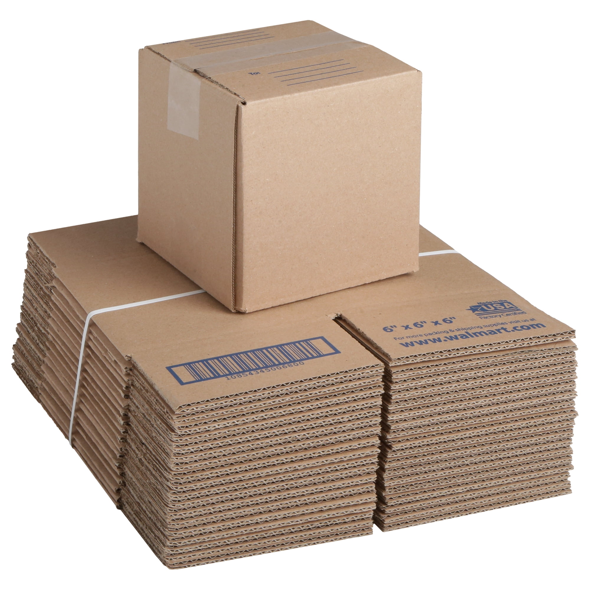 Pen+Gear Recycled Shipping Boxes, 6 in. L x 6 in. W x 6 in. H, 30-Count