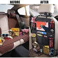thumbnail image 3 of Uleeka Organizador De Asiento Trasero De Coche Con Soporte De Mesa De 10.0 In, 9 Bolsillos De Almacenamiento, Protectores De Respaldo De Asiento, Alfombrillas Para Niños Pequeños, Accesorios De Viaje,, 3 of 7