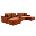 thumbnail image 6 of 150" Cloud Boneless Sofa Couch with Cup Holder & Storage, Modern Corduroy U Shaped Modular Sectional Sofa with Deep Seat & Ottoman, USB Ports, No Assembly Required, Comfy Couches for Living Room, 6 of 13