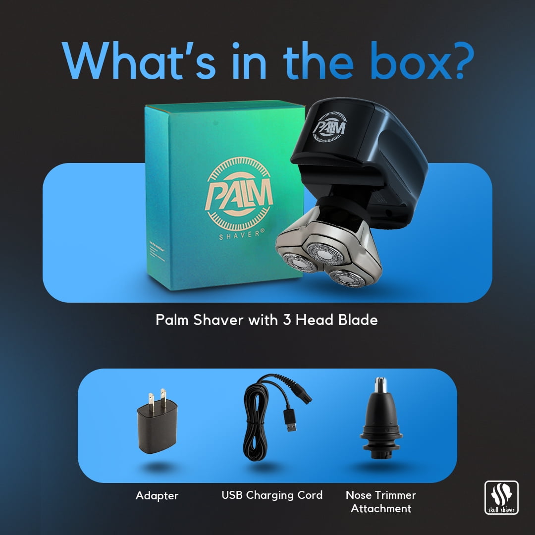 Palm Head & Face Shaver | USB charging cable included