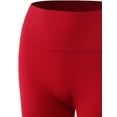 thumbnail image 4 of A2Y Women's Lightweight Mid Length High Waist Workout Seamless Ribbed Biker Shorts Red ML, 4 of 5