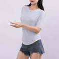 thumbnail image 6 of Tawop Womens Shirts Womens T Shirts Round Neck Solid Thin Gray Xxl, 6 of 6