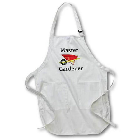 

3dRose Master Gardener Full Length Apron 22 by 30-inch Black With Pockets