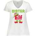 thumbnail image 3 of Inktastic Christmas Sister Elf Women's Plus Size V-Neck T-Shirt, 3 of 5