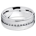 thumbnail image 2 of Titanium Wedding Ring,Silver Tungsten Wedding Ring,CZ Wedding Ring,Titanium Wedding Band,8mm Wedding Ring,Comfort Fit, 2 of 3