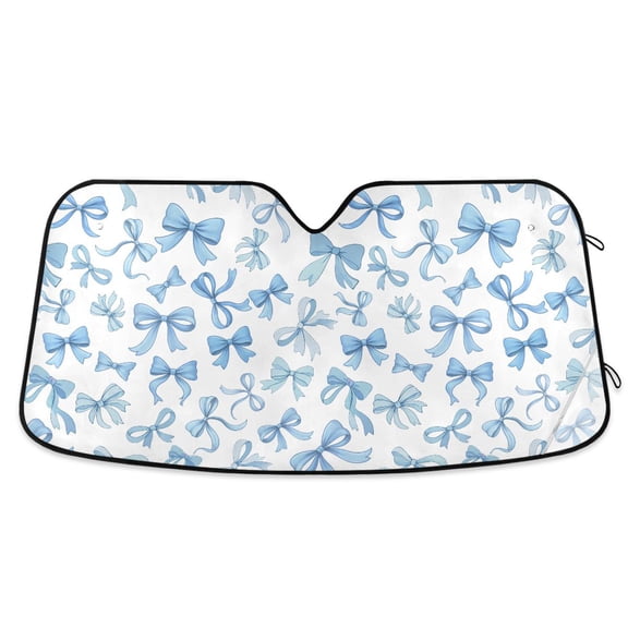 ALAZA Coquette Bows Blue Pattern Car Windshield Sun Shade Foldable UV Ray Sunshade Visor Protector 55 x 27.6in