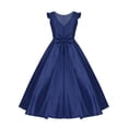 thumbnail image 3 of iEFiEL Flower Girls Bridesmaid Flower Dress Fly Sleeves V Back Satin Birthday Party Dress, 3 of 7