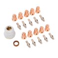 thumbnail image 1 of Plasma Cutting Consumables, 23PCS Set Plasma Cutter Torch Electrode Nozzles Cups Sturdy  for Manufacturing Industry, 1 of 7