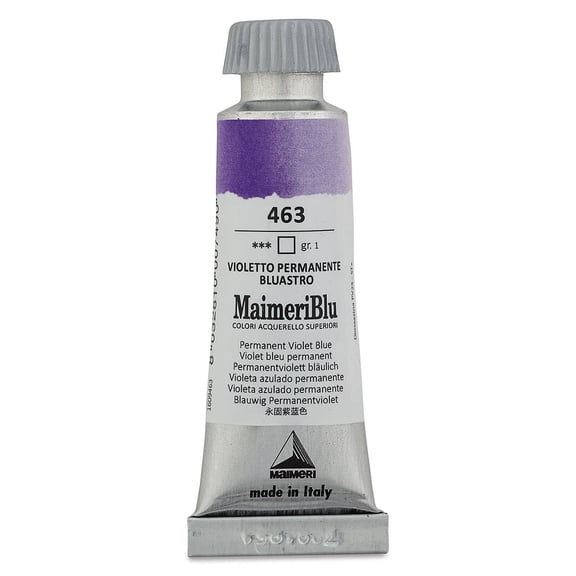 Maimeri Blu Artist Watercolor - Permanent Violet Blue, 12 ml Tube