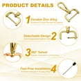 thumbnail image 3 of Uxcell Swivel Clasps Hook, Detachable Snap Hook with Screwdriver for Bags and Crafts Gold 1-1/4 Inch, 3 of 7