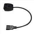 thumbnail image 4 of 3X IEC320 C14 to UK BS1363A Outlet Socket,IEC C14 Male Plug to UK 3Pin Female Socket Power Adapter Cable (0.),3 x C14 to UK Outlet socket Power Cord,Black, 4 of 8