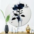 thumbnail image 2 of Designart "Hibiscus Euphoria Blue White I" Floral Hibiscus Round Metal Art, 2 of 5