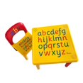 thumbnail image 3 of O'force Children Letter Table Chair Set Toddler Alphabetic Learning Activity Desk Printed with Letters Mushroom Legs, Yellow and Red, 3 of 8