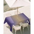 thumbnail image 2 of Khaki Dark Purple Ombre Outdoor Tablecloth with Umbrella Hole, Modern Abstract Art Gradient Spillproof Waterproof Outdoor Table Cover, Patio Tablecloths for Party Picnic Camping, Rectangle 60"x120", 2 of 9