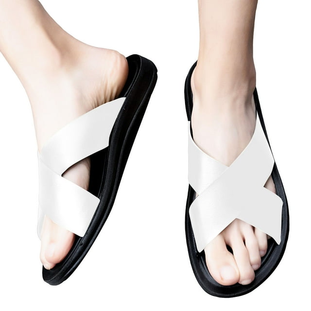 Men's Orthotic Slides Sandals Open Toe Arch Support Hollow Slip On Slippers Soft Bottom Casual Walking Beach Sandals