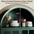 thumbnail image 6 of WOOW DEPOT 73.6" Tempered Glass Arched Display Cabinet Heavy Duty 4-Tier Metal Curio Cabinet w/ Adjustable Dual Doors Shelves Kitchen Office Shelving Unit, 6 of 9