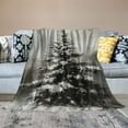 thumbnail image 2 of Pratyus Snowy Pine Tree Throw Blanket for All Seasons - High-Quality Flannel Blanket for Couch, Outdoor Use, Unisex Gift 40x50in, 2 of 6