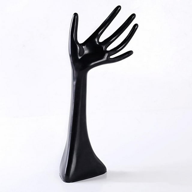 Estatuilla de Mano Soporte de Exhibición de Joyería Pulsera Anillo Reloj Soporte de Soporte Modelo Soporte de Anillo para Centro Comercial, Joyería Y , Negro Un negro Yinane Exhibición del anillo del maniquí
