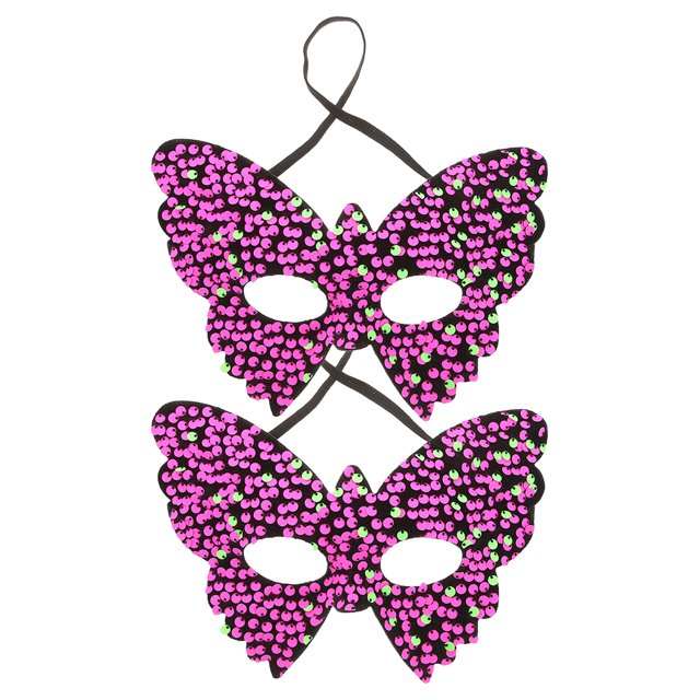 2 máscaras de mascarada con banda elástica, parche veneciano, lentejuelas, mariposa, princesa, máscara de fiesta de media cara para carnaval veneciano, Halloween y fiesta de graduación