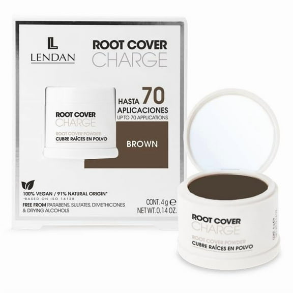 LENDAN - Root Cover Powder for Gray Hair - Root Cover Charge - 4 g - Brown Color