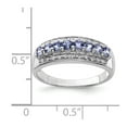thumbnail image 4 of White Sterling Silver Ring Band Gemstone Tanzanite Round Blue Diamond, 4 of 4