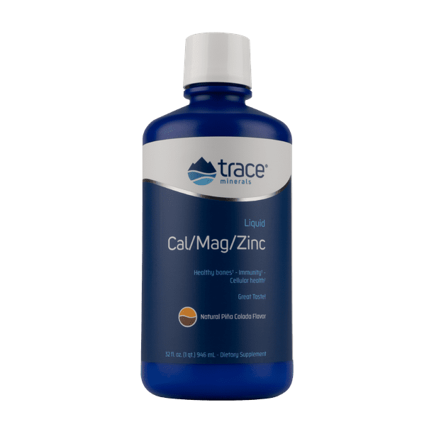 Trace Minerals Liquid Cal/Mag/Zinc Natural Piña Colada Flavor