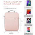 thumbnail image 4 of MoKo 9-11 Inch Tablet Sleeve Bag for 11 inch iPad Pro M4/iPad Air M2, iPad 10th 10.9, iPad 9/8/7th 10.2, iPad Air 5/4th 10.9, Tab S8/S9 11,Handle Carrying Case with Shoulder Strap, Pink, 4 of 7