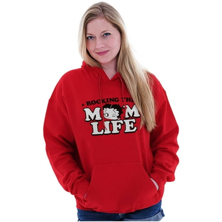 Betty Boop Rocking The Mom Life Women Plus Size Hoodie Brisco Brands 2X