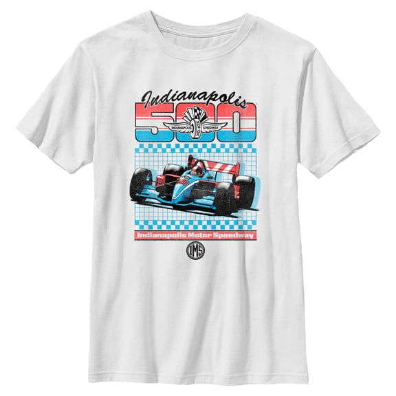 Boys Indy 500 Retro Sport Classic Car T Shirt